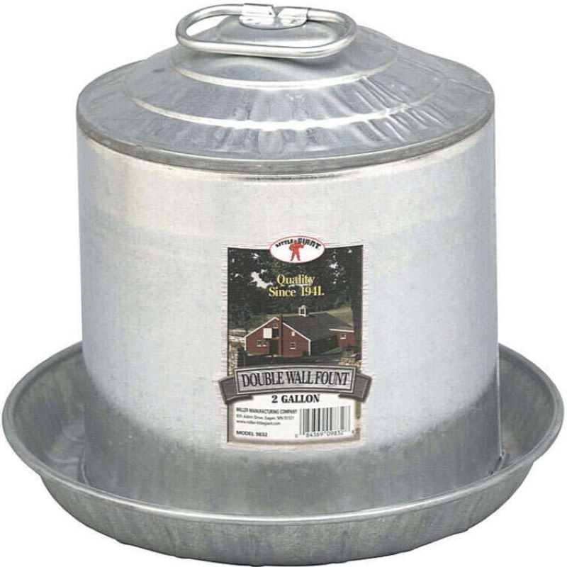 Galvanized Steel Poultry Fountain 2 gal