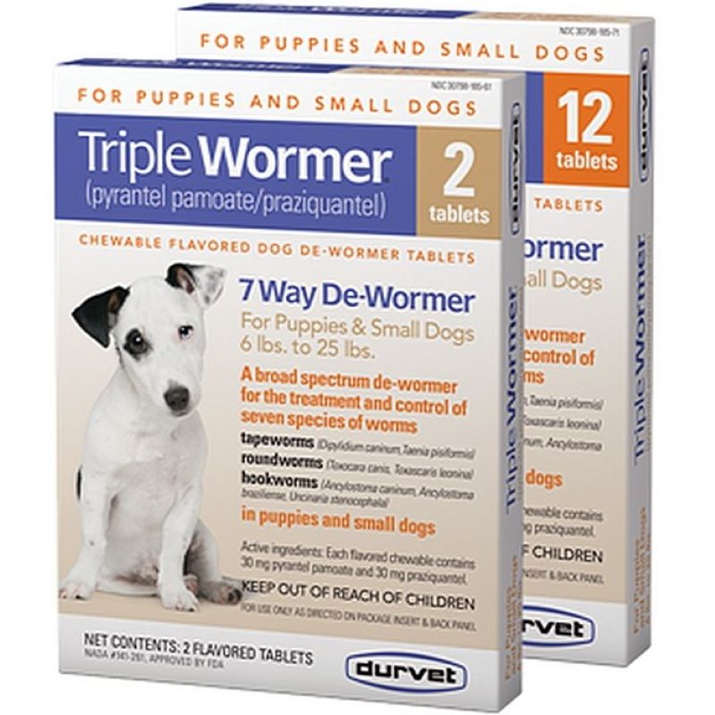 Triple Wormer for Small Dogs 6-25 lb 2 Ct