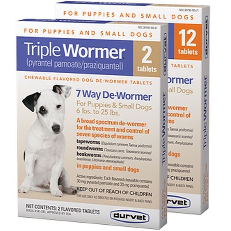 Triple Wormer for Small Dogs 6-25 lb 12 Ct