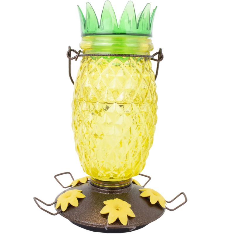 Glass/Plastic Pineapple Hummingbird Nectar Feeder 5 Port
