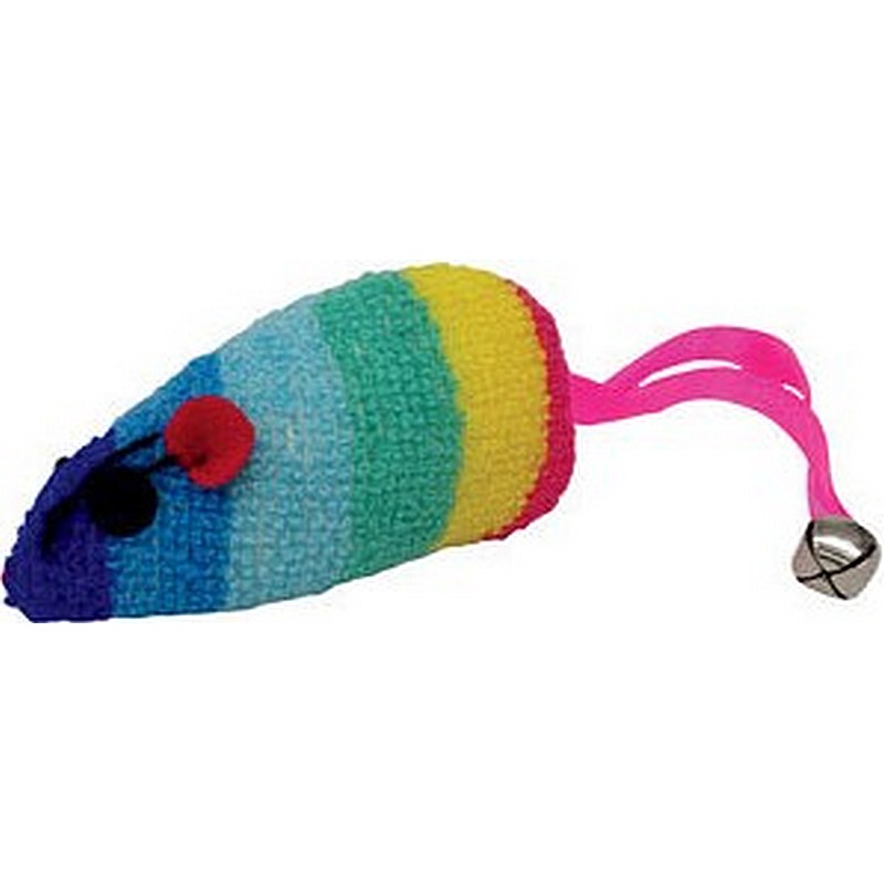 Cat Toy Fleece Rainbow Catnip Mouse