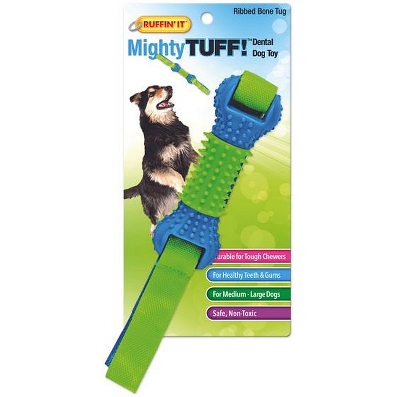 Ruffin'It Ribbed Bone Tug Dog Toy