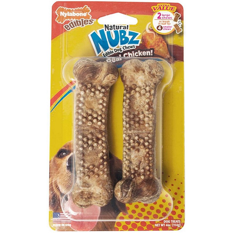 Nylabone Nubz Chicken Dog Chews 2 ct