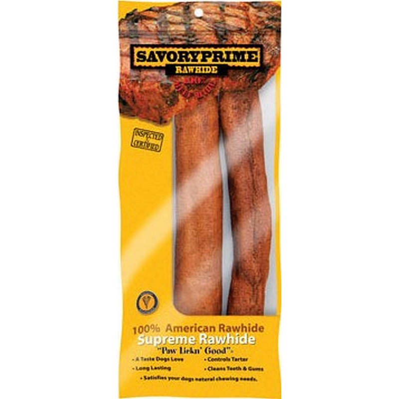 Savory Prime Beef Rawhide Dog Bone 10 in 2 ct