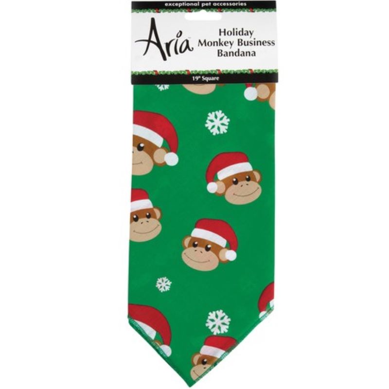 Holiday Monkey Dog Bandana