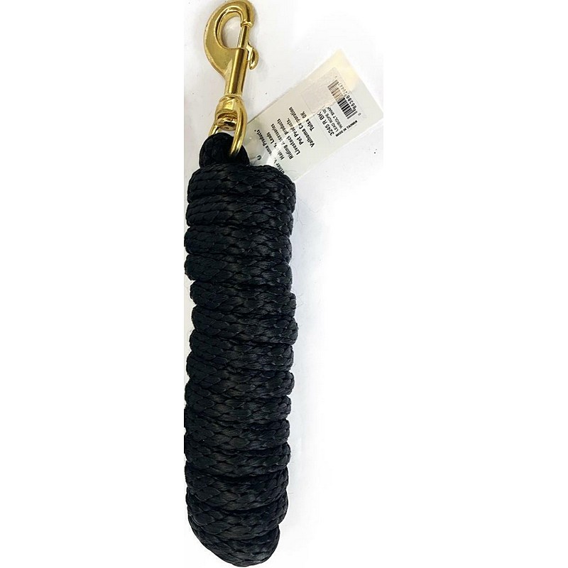 Lead Rope Black Poly with Brass Bolt