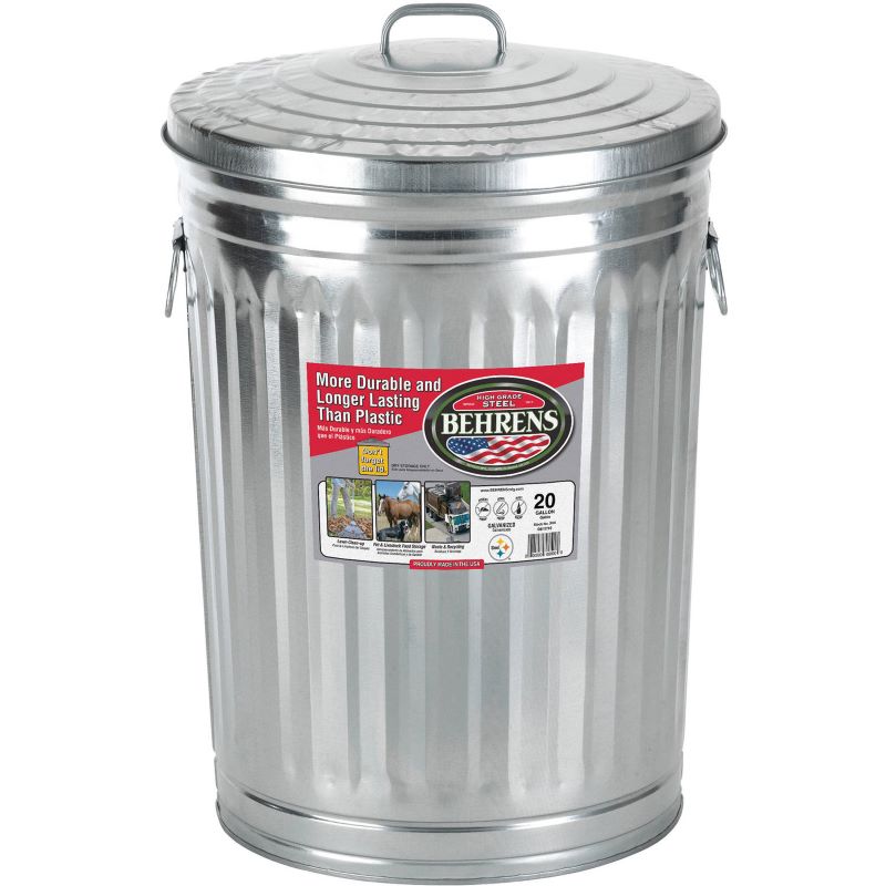 Steel Garbage Can with Lid 20 gal
